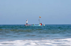 Fishing near the beach