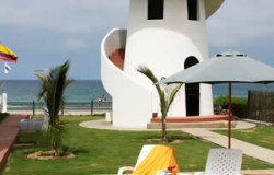 The lighthouse seen from the pool