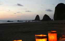 Cayendo la noche en la playa de San Lorenzo