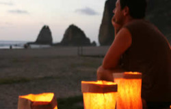 Esperando la noche en la playa de San Lorenzo