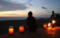 Esperando la noche en la playa de San Lorenzo