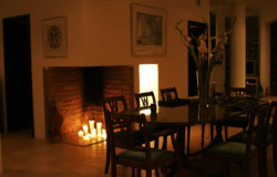 The dining room and the fire place